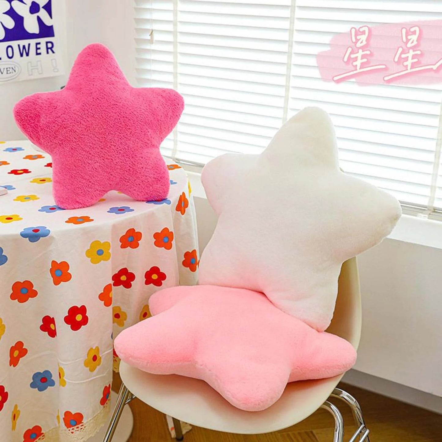 19.7In Star Pillow, Star Cushion, Cute Star Pillow Pink Star Shaped Pillows, Super Soft Star Throw Pillows Fluffy Star Plush Pillow Cushion for Chair Decoration for Adult Child Gift Pink