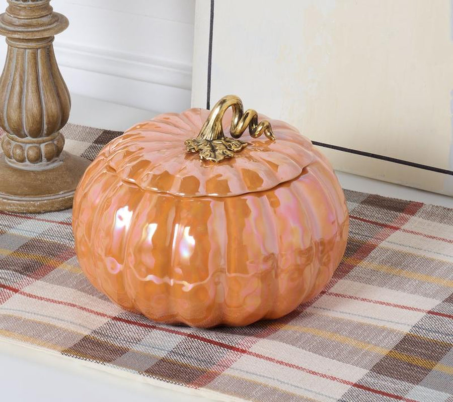 14Oz Heirloom Iridescent Pumpkin Candle Homeworx by Slatkin + Co.