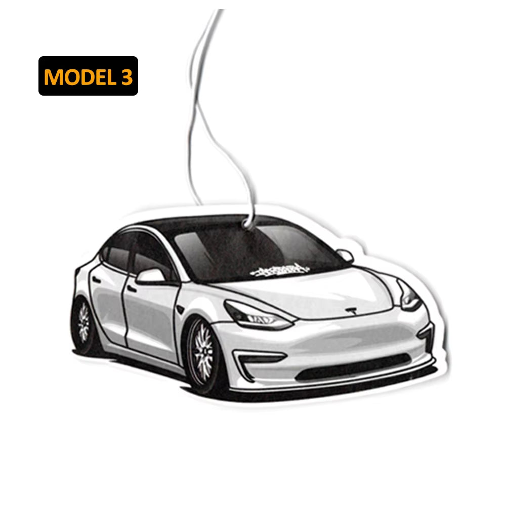 JDM Car Air Freshener Hanging Rear View Mirror Perfume Pendant Solid Paper Fit for Tesla Model 3 X Y JDM Interior Accessories