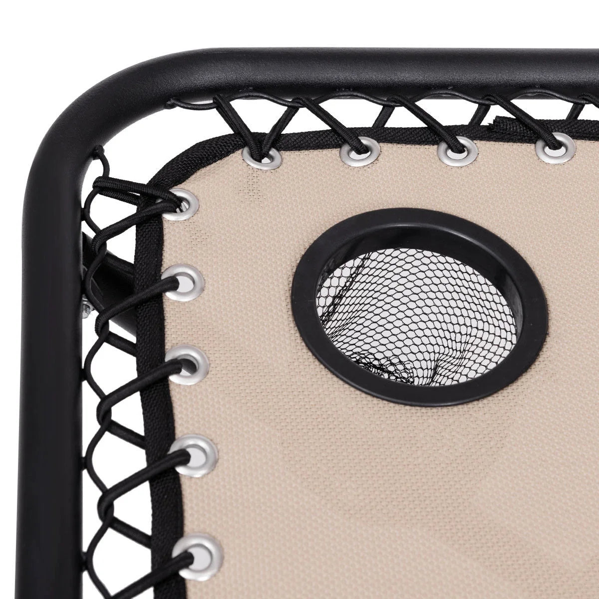 3PC Zero Gravity Reclining Lounge Chairs Pillows Table Portable Folding Beige