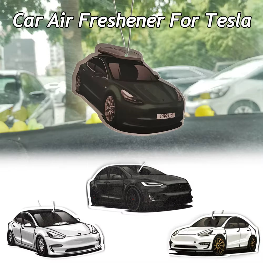 JDM Car Air Freshener Hanging Rear View Mirror Perfume Pendant Solid Paper Fit for Tesla Model 3 X Y JDM Interior Accessories