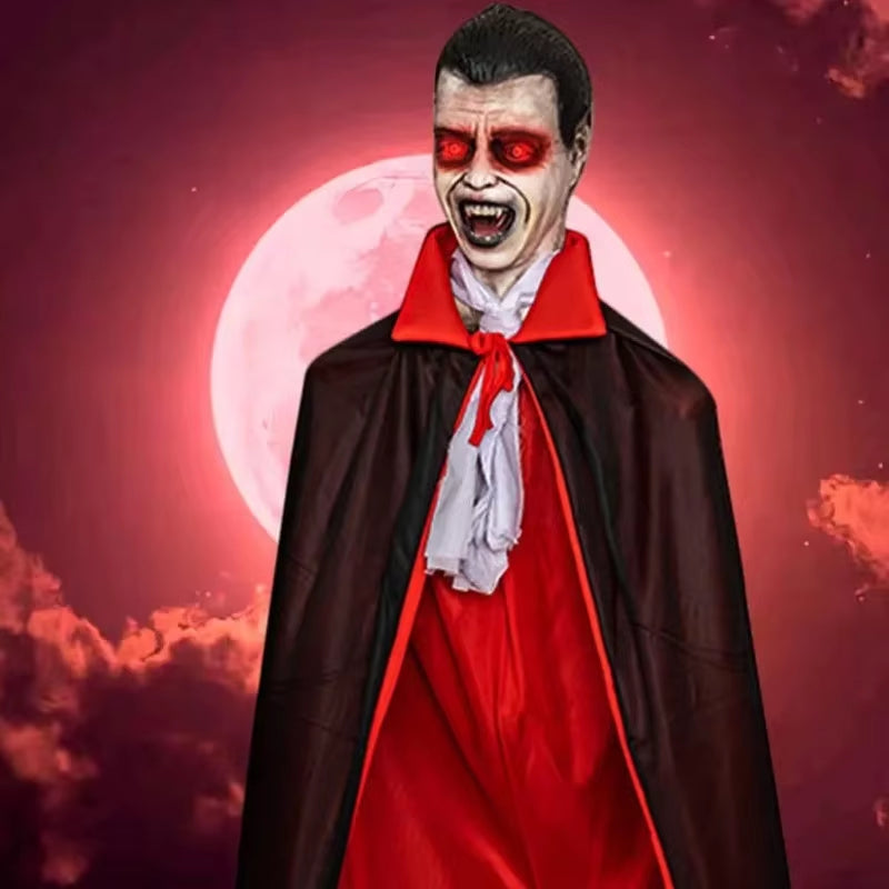 Halloween Horror Vampire Decoration 159Cm, Voice-Activated Eyes Glowing Vampire House Bar Party Scene Decoration