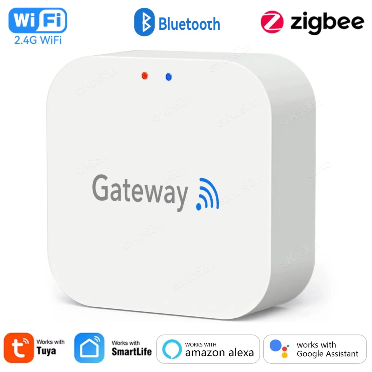 Smart Life Multi-Mode Gateway Smart Home Automation Hub Zigbee, Wifi Bridge Bluetooth Mesh Voice Control for Alexa Google