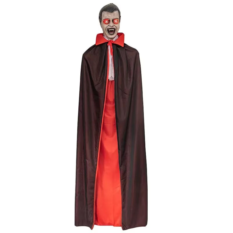 Halloween Horror Vampire Decoration 159Cm, Voice-Activated Eyes Glowing Vampire House Bar Party Scene Decoration
