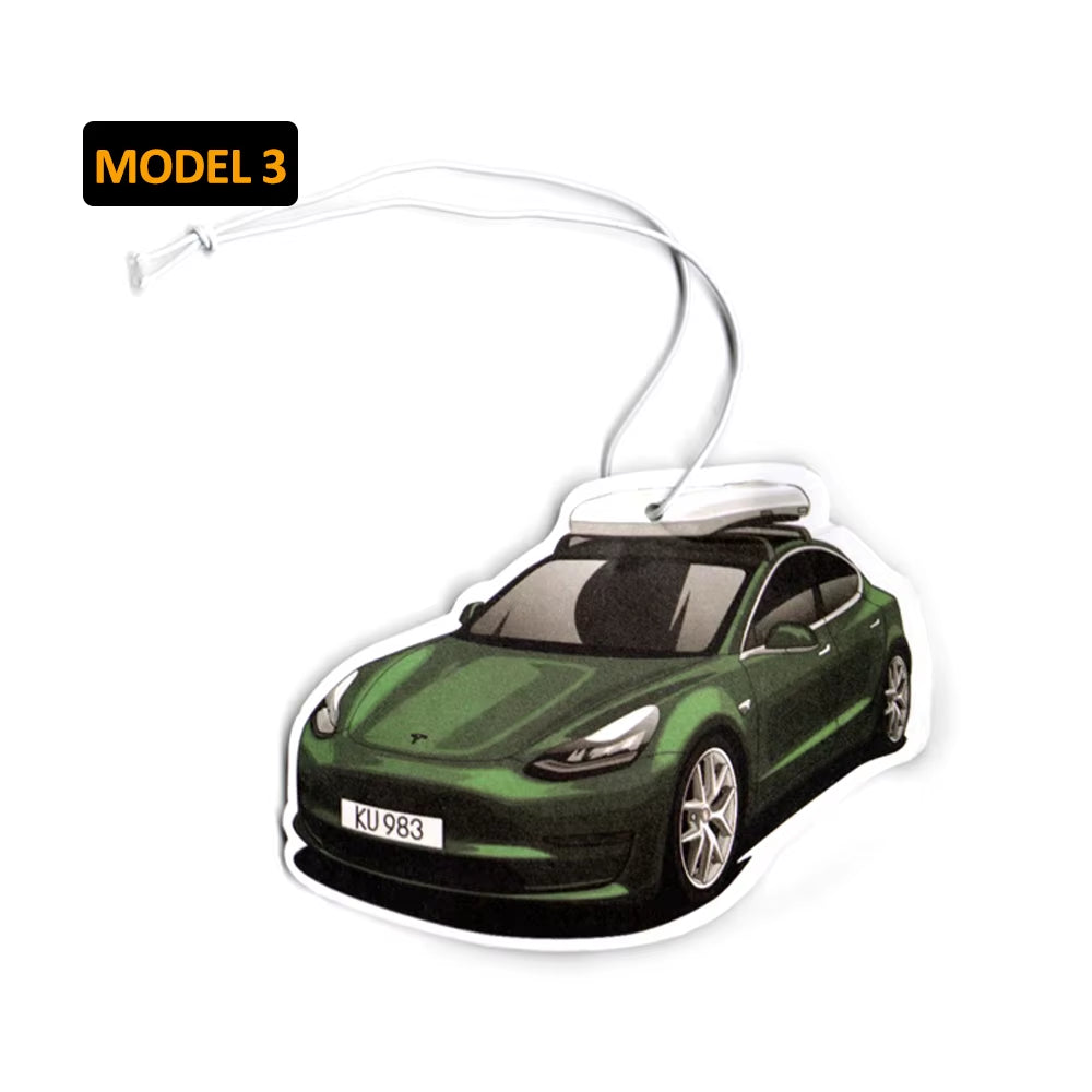 JDM Car Air Freshener Hanging Rear View Mirror Perfume Pendant Solid Paper Fit for Tesla Model 3 X Y JDM Interior Accessories