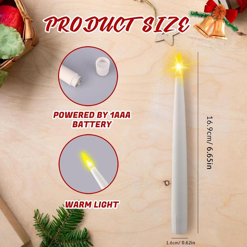 20 Pack Hanging Floating Flameless LED Candles with Wand Remote - Taper Candles with 6H Timer – 164Ft Fishing Line, Hooks – Magic Wand Candles for Halloween, Christmas, Party, Bedroom Decorations