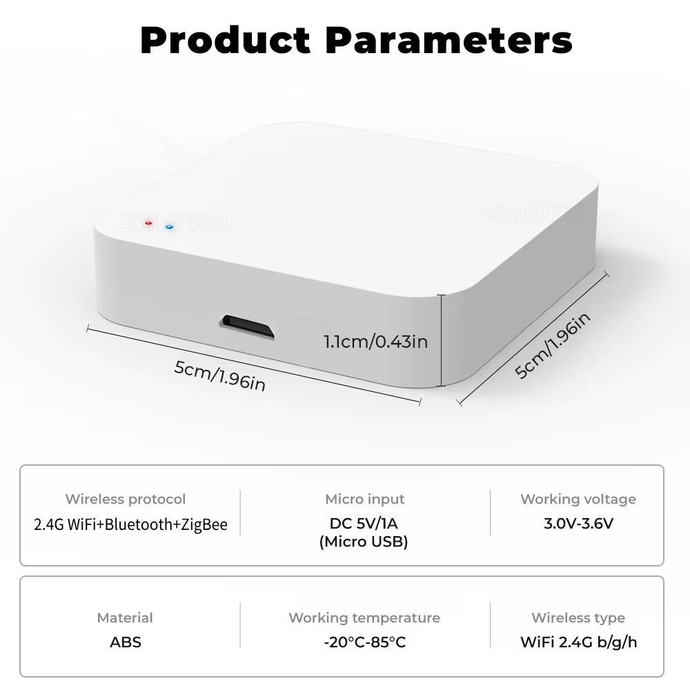 Smart Life Multi-Mode Gateway Smart Home Automation Hub Zigbee, Wifi Bridge Bluetooth Mesh Voice Control for Alexa Google