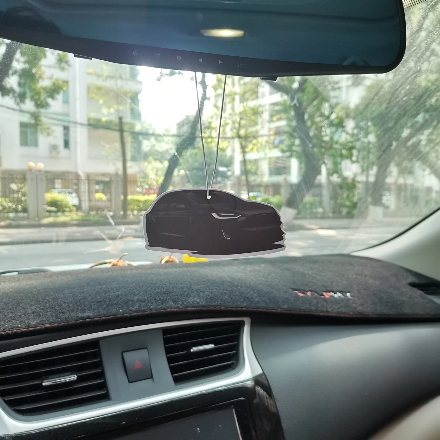 JDM Car Air Freshener Hanging Rear View Mirror Perfume Pendant Solid Paper Fit for Tesla Model 3 X Y JDM Interior Accessories