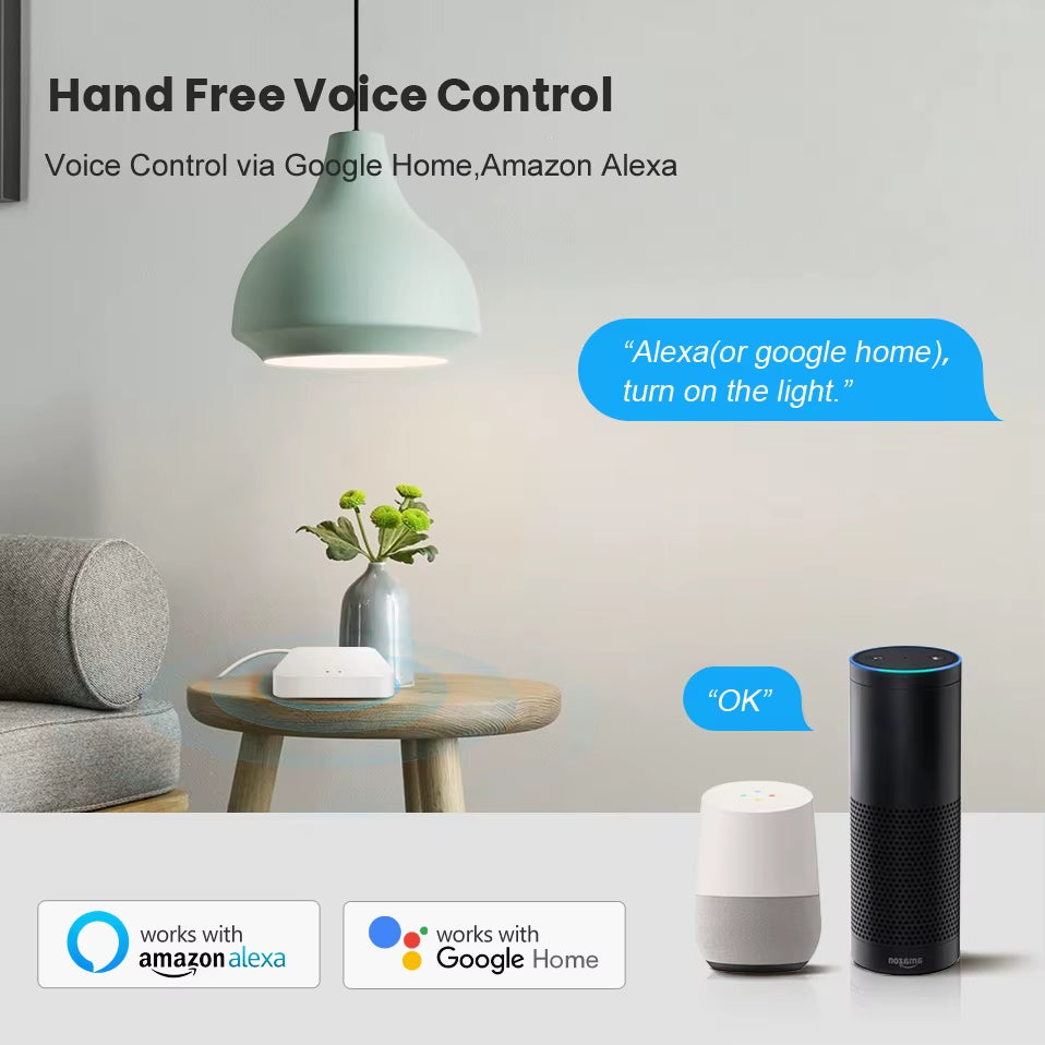 Smart Life Multi-Mode Gateway Smart Home Automation Hub Zigbee, Wifi Bridge Bluetooth Mesh Voice Control for Alexa Google