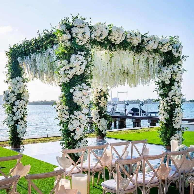 24 Pack Artificial Wisteria Vine Rattan Hanging Garland Silk Flowers String Home Party Wedding Decor Arch Party Garden Home Backdrop Decor