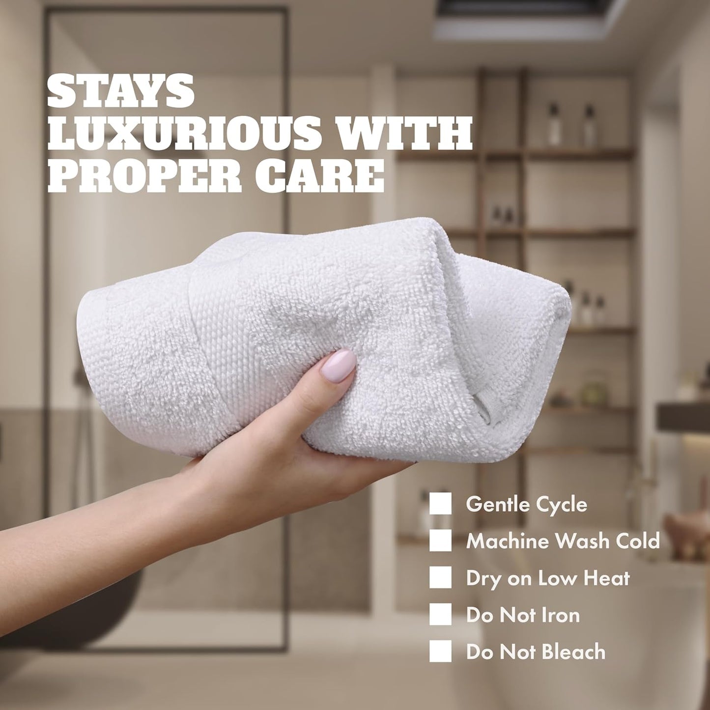 White Washcloths 48 Pack - 600 GSM 100% Ring-Spun Cotton Wash Cloths for Showering, Highly Absorbent and Soft | 12X12 Inches