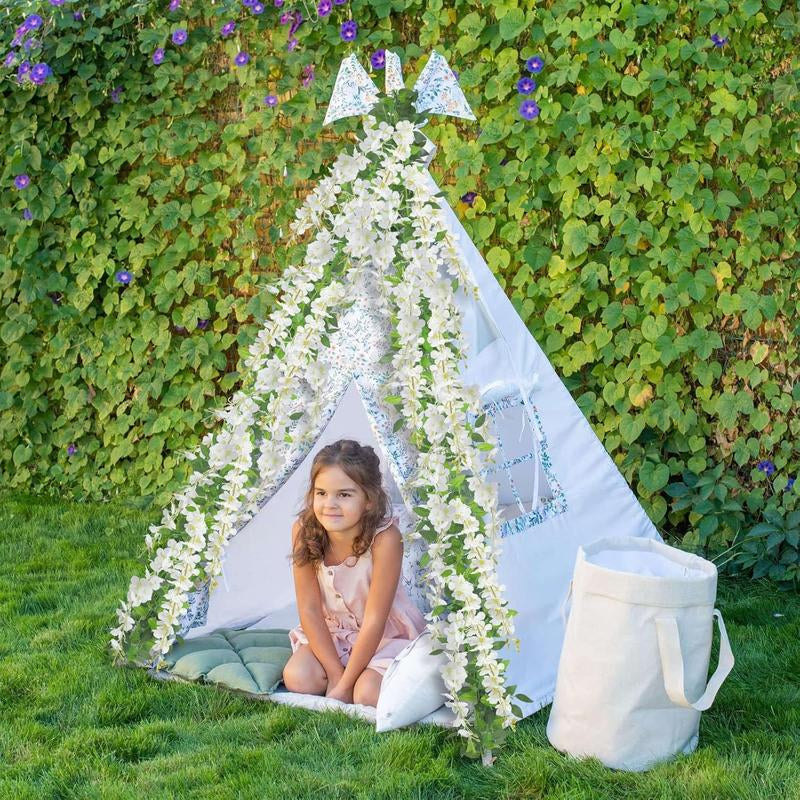 24 Pack Artificial Wisteria Vine Rattan Hanging Garland Silk Flowers String Home Party Wedding Decor Arch Party Garden Home Backdrop Decor
