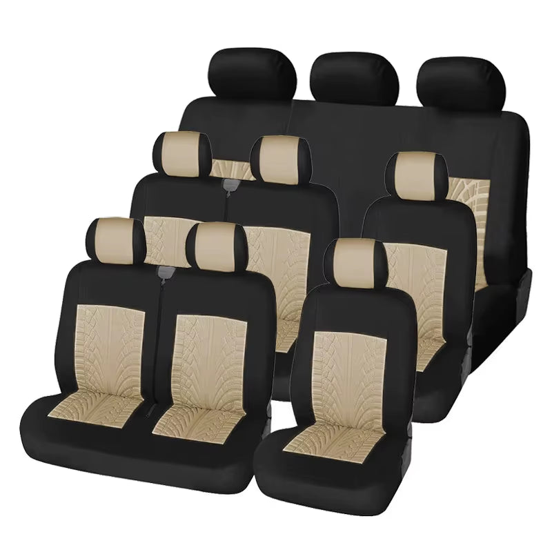 Bus/Van Seat Covers - 9 Seats! High Quality Dirt Resistant Car Seat Protectors Multiple Colors