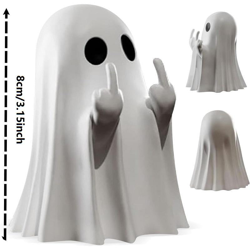 Cute Ghost Design Ornament, Spooky Resin Sculpture for Halloween, Perfect Indoor & Outdoor Home Decor, Unique Gift Idea, Collectible Figurine