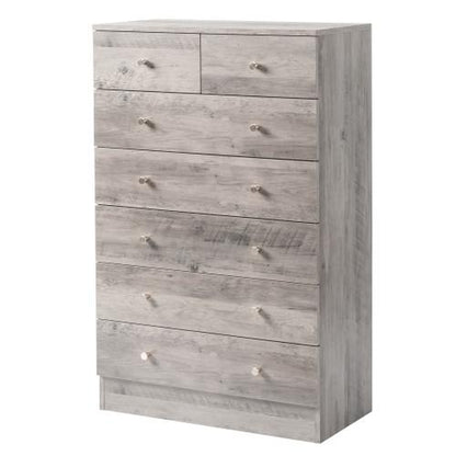 Pink/White/Brown/Grey - 5 Drawer Dresser for Bedroom, Modern Wood Dresser Chest of Drawers, Bedroom Dressers for Girls, Anti-Tipping Device, Rose Gold Metal Handle, Living Room, Entryway, Hallway, Office