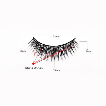 Diamond False Eyelashes, Thick Long Eye Lashes, Eye Extension, Rhinestone Fuffy Thick Long Eye Lashes Dramatic Volume 2 Boxes(20Pcs)