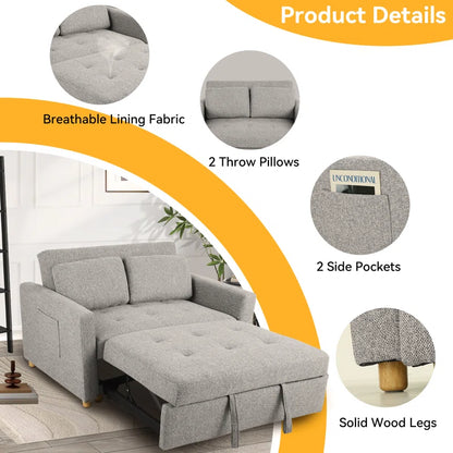 Transform Your Space with the Shortridge 3-in-1 Convertible Linen Sleeper Sofa Bed – Stylish, Functional, and Perfect for Every Occasion!