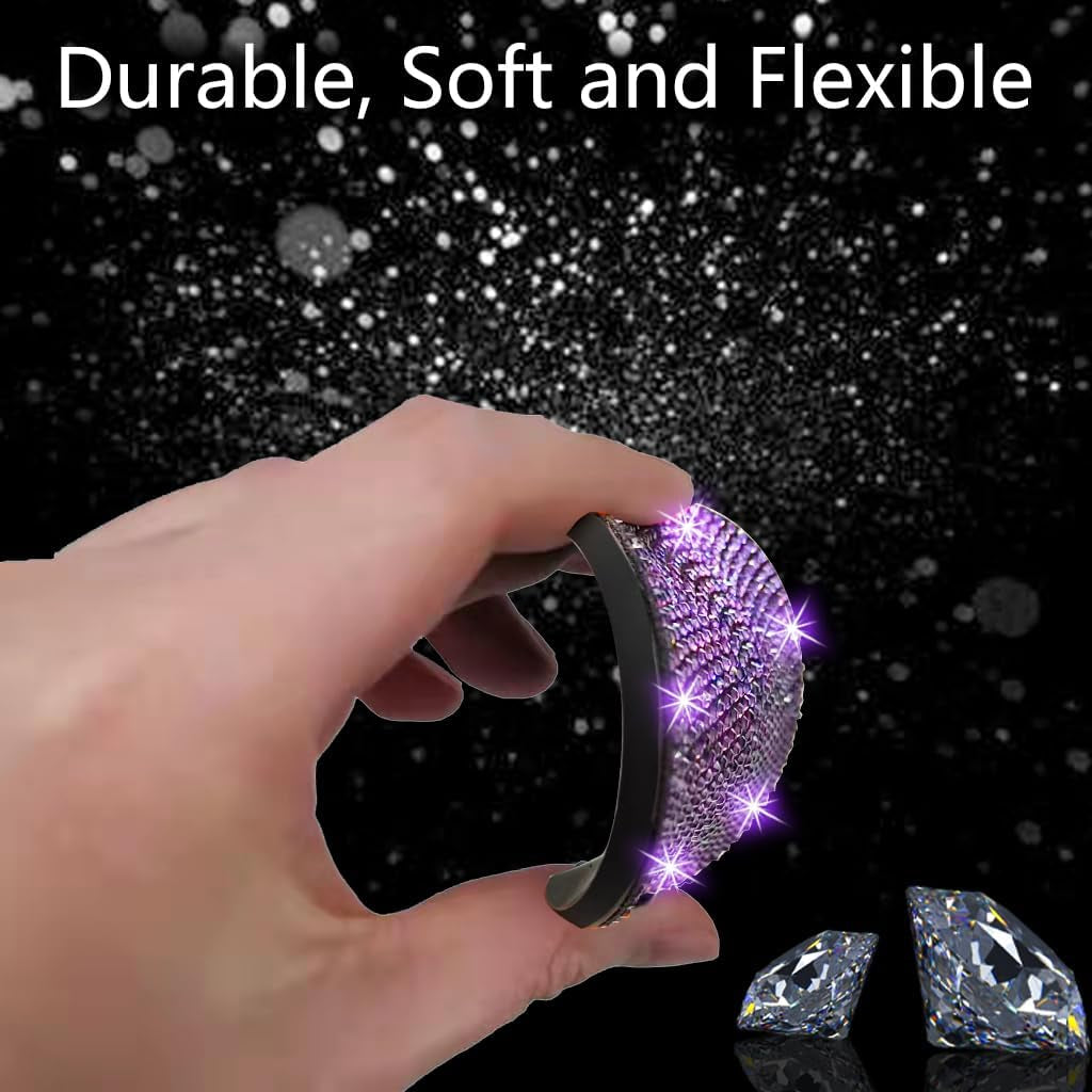 2Pcs Bling Car Cup Holder, Coaster, 2.75 Inch Anti-Slip Shockproof Universal Car Coasters Insert Bling Crystal Rhinestone Automotive Interior Accessories for Women (2 Pcs, Purple Violet)