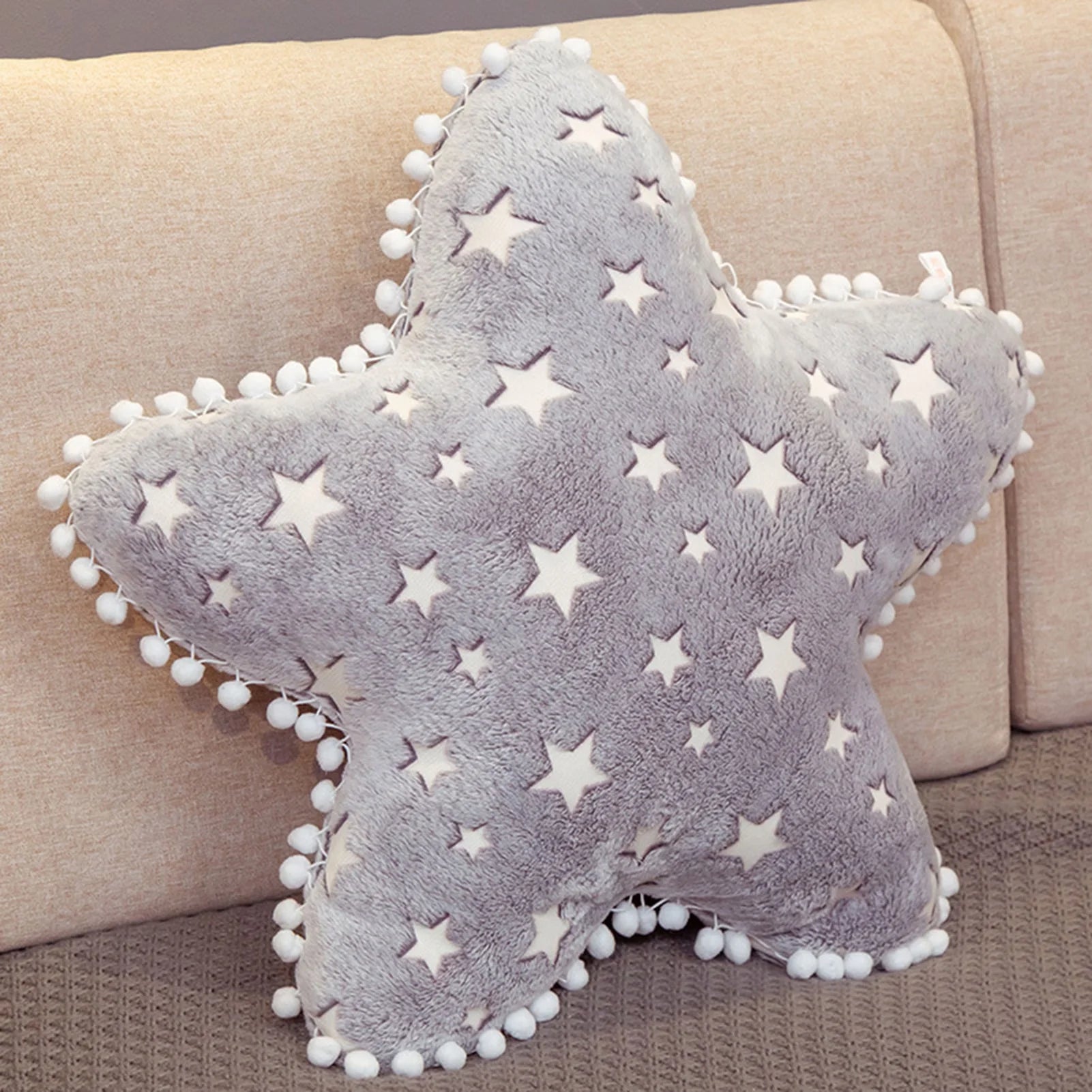 Decorative Star Pillow! Soft & Fluffy Star and Moon Pillow. Soft Plush Cute Throw Pillows for Bedroom Décor. Fun Pillows for Teepee Tent
