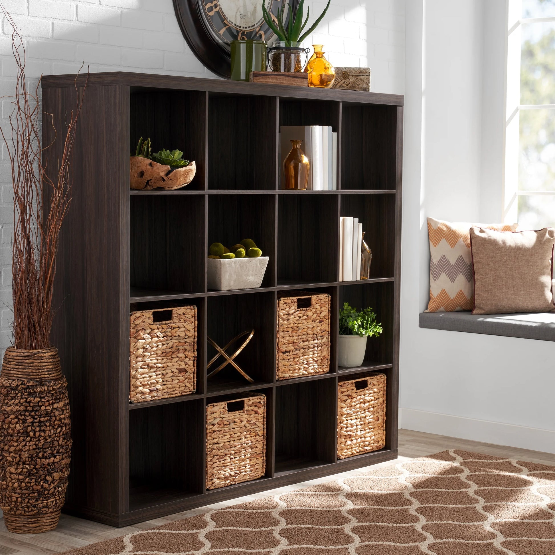16 Cube Storage Organizer, Tobacco Oak