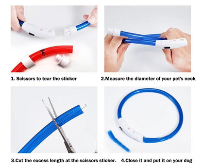 Illuminate Your Pet's Style: USB Rechargeable LED Dog & Cat Collar - Perfect for Christmas Gifts & Festive Fun!