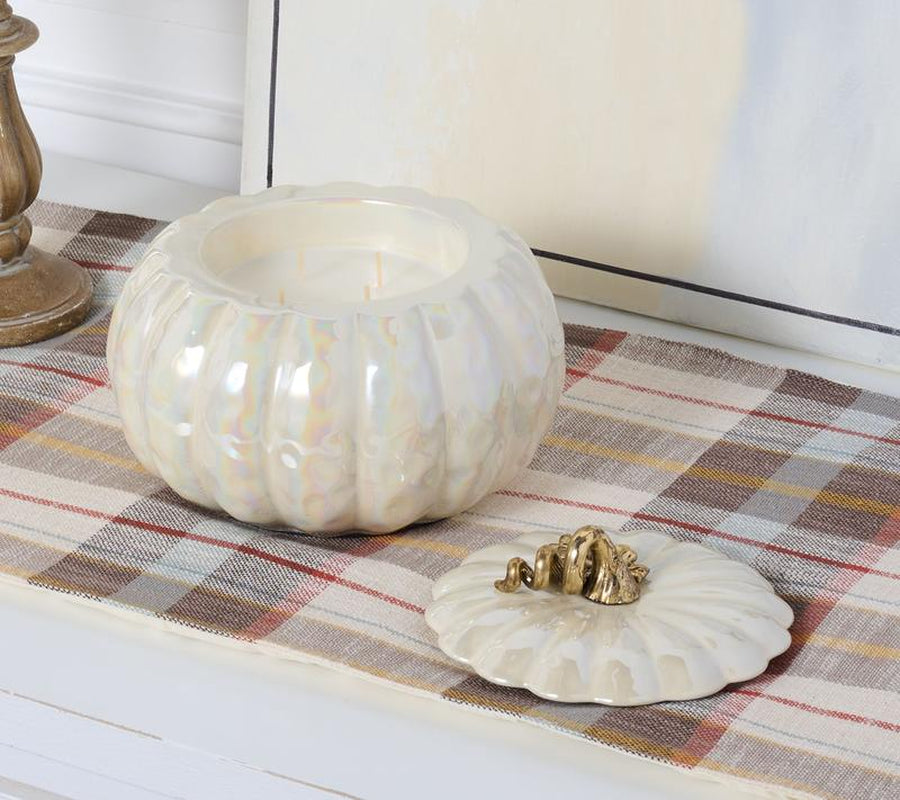 14Oz Heirloom Iridescent Pumpkin Candle  Homeworx by Slatkin + Co.