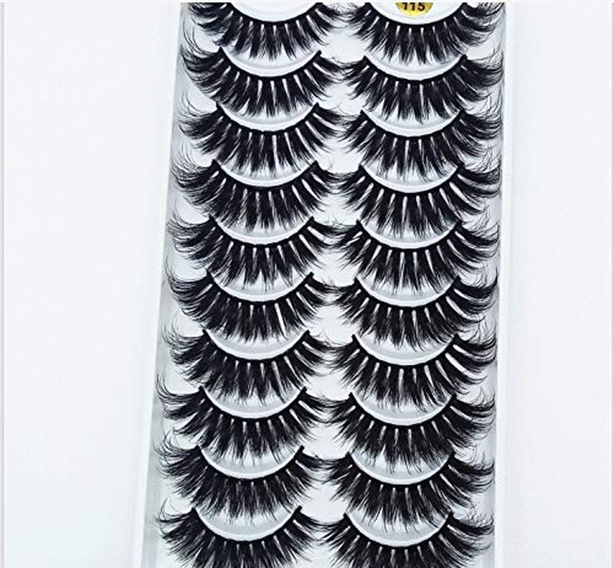 10 Pairs Natural False Eyelashes Fake Lashes Long Makeup 3D Mink Lashes Extension Eyelash Mink Eyelashes for Beauty (3D115)