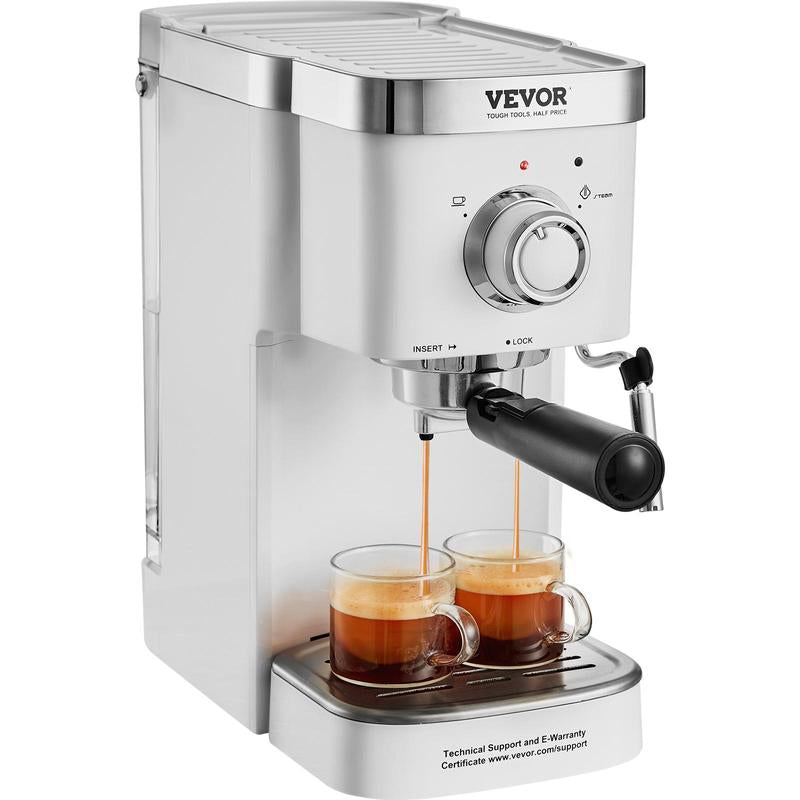 Espresso Coffee Machine, 15Bar Semi-Automatic Espresso Maker with Milk Frother Steam Wand, Professional Cappuccino Latte Machine with High-Power Boiler & Removable Water Tank, NTC Control System