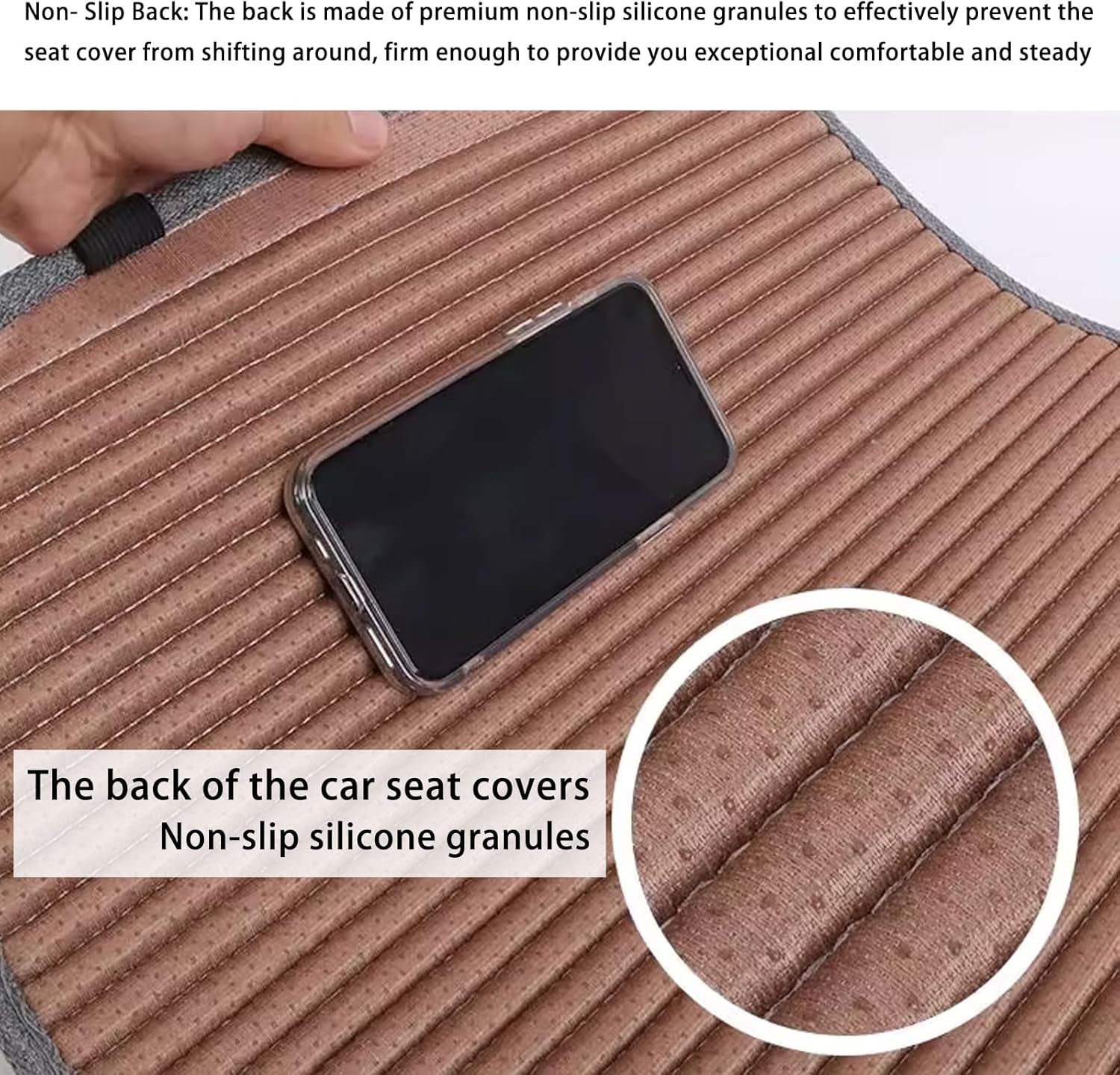 Car Seat Covers, Cloth Cars Seat Covers, Universal Fabric Car Seat Covers, Front Seats Only Air Bag Compatible, Cooling Car Seat Protector, Buckwheat Hull Breathable Comfortable Ventilated, Black
