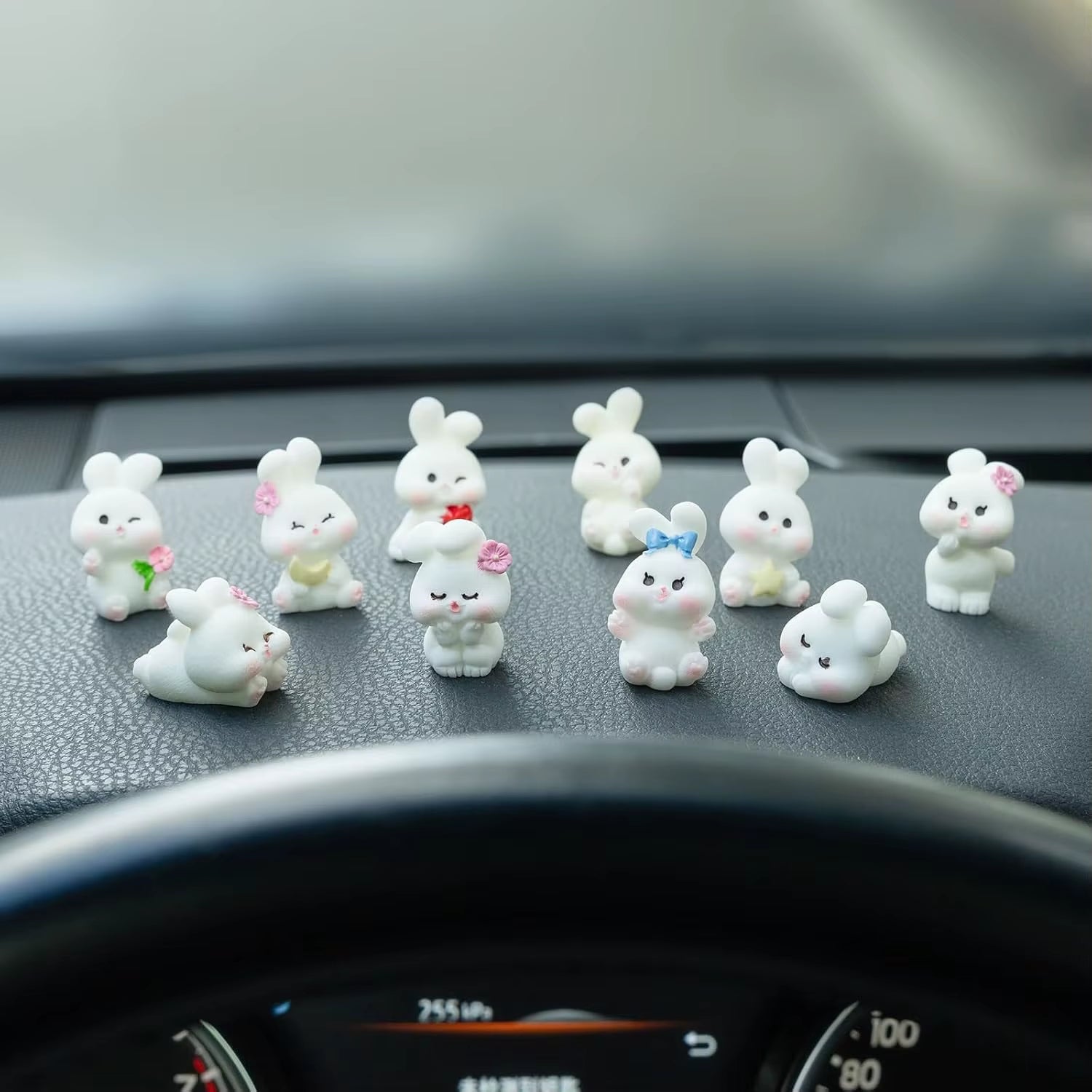 Cute Mini Animal Accessories  Car Dashboard Fun Animal Car Rear View Mirror Decor Interior Ornaments Fairy Garden Home Car Gifts