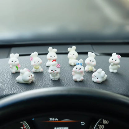 Cute Mini Animal Accessories  Car Dashboard Fun Animal Car Rear View Mirror Decor Interior Ornaments Fairy Garden Home Car Gifts