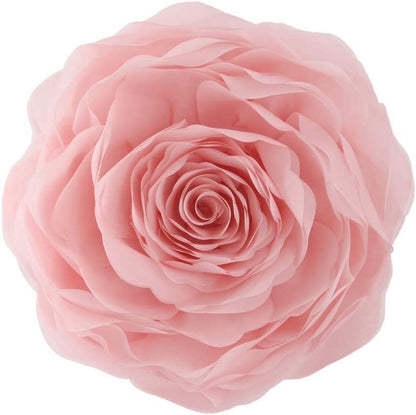 Throw Pillow Decorative Soft round Pillows 3D Accent Flower Pillows Handmade Cushion for Bed Sofa Home Bedding 12 Inch Bright Pink