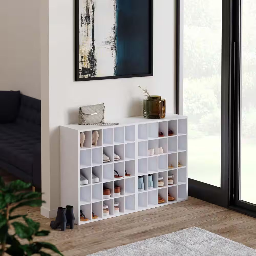 White 25-Cube Storage Organizer 32 In. H X 24 In. W X 12 In. D 