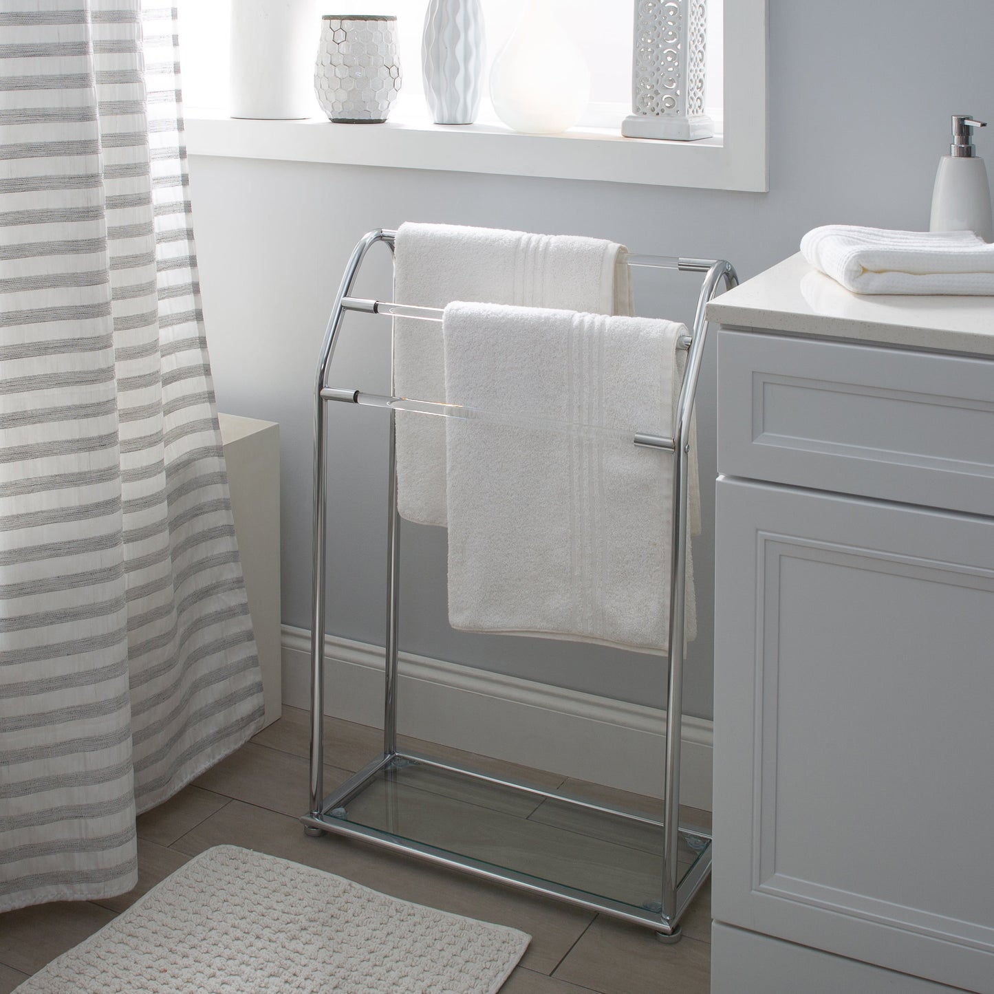 Freestanding Acrylic Towel Rack