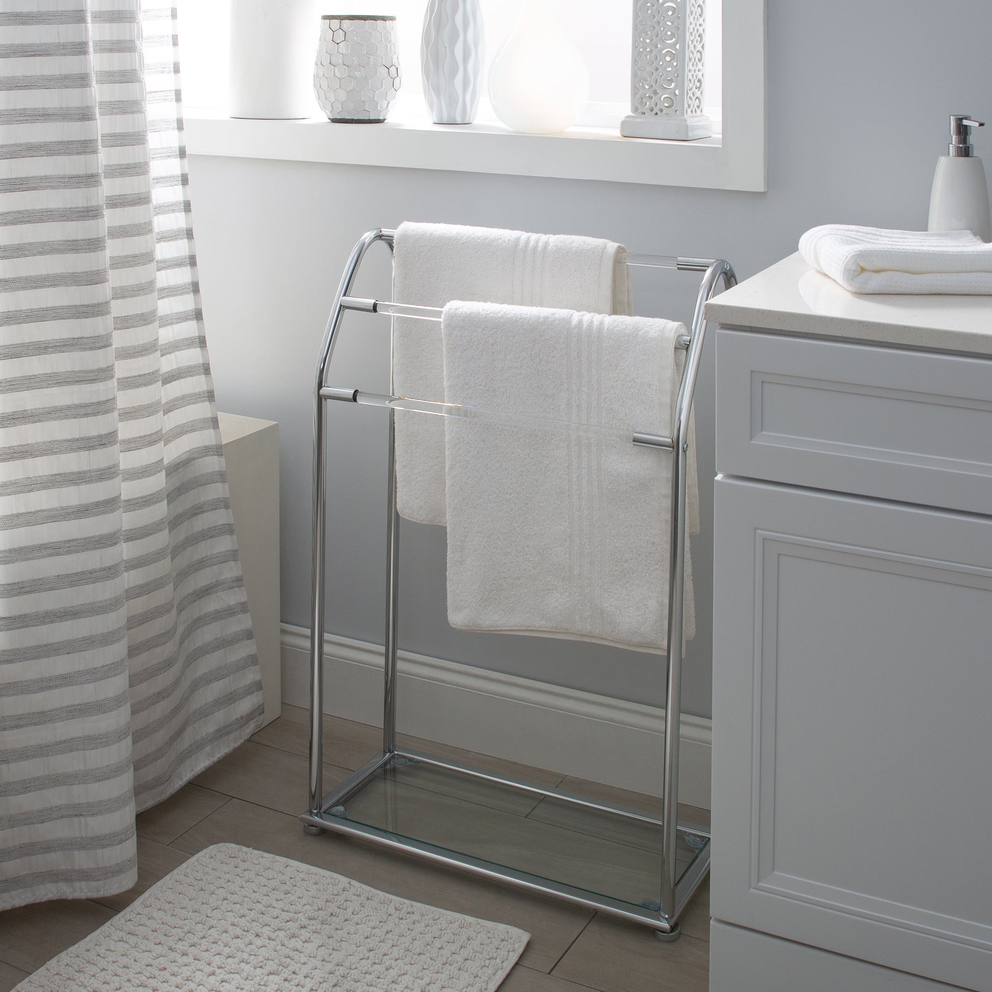 Freestanding Acrylic Towel Rack