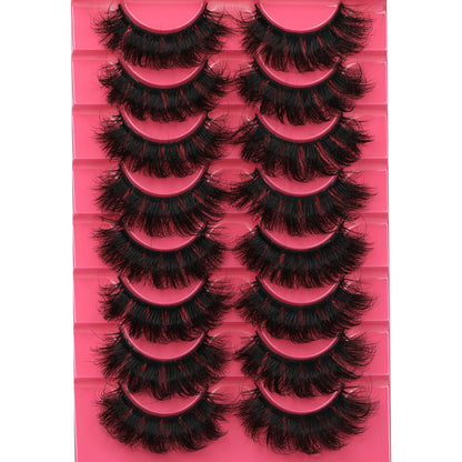 Eyelashes Mink Lashes Dramatic Full Volume False Eyelashes 6D Faux Mink Eye Lash 18Mm Long Lashes Pack 8 Pairs by
