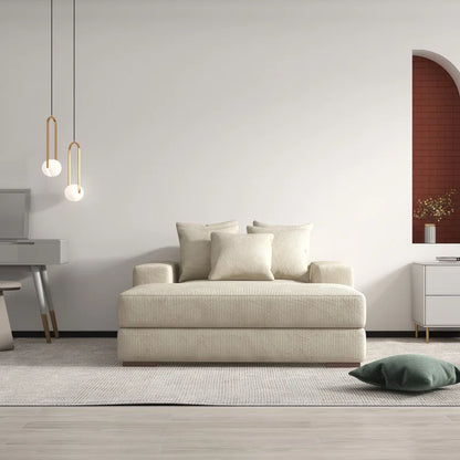 Braidon 59" Wide Upholstered Corduroy Sofa Couch with 5 Pillows