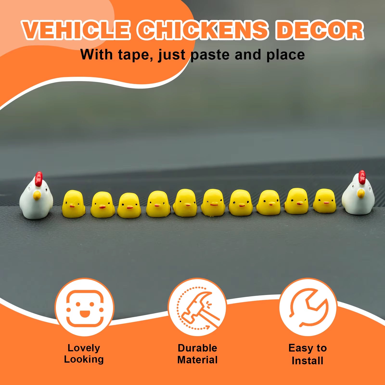 Cute Mini Animal Accessories  Car Dashboard Fun Animal Car Rear View Mirror Decor Interior Ornaments Fairy Garden Home Car Gifts