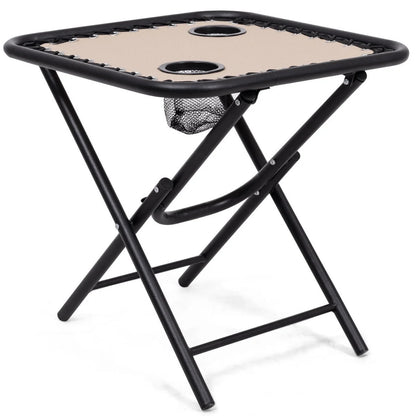 3PC Zero Gravity Reclining Lounge Chairs Pillows Table Portable Folding Beige