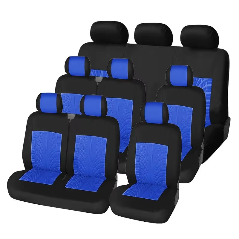 Bus/Van Seat Covers - 9 Seats! High Quality Dirt Resistant Car Seat Protectors Multiple Colors