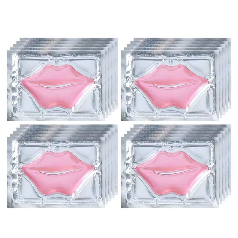 10/20Pcs Golden Crystal Collagen Eye Mask anti Dark Circle Anti-Aging Moisturizing Pink Lip Mask Eyes Lips Travel Size Skin Care