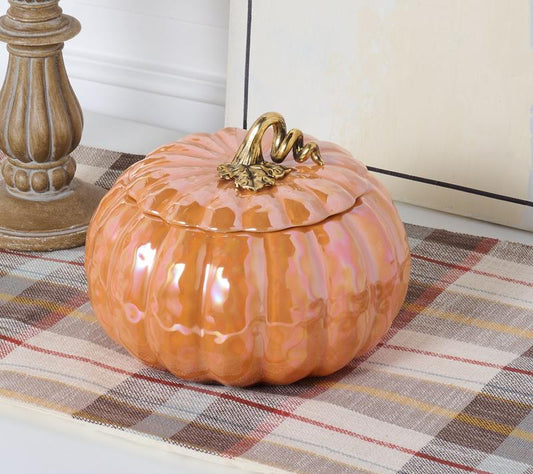 14Oz Heirloom Iridescent Pumpkin Candle  Homeworx by Slatkin + Co.