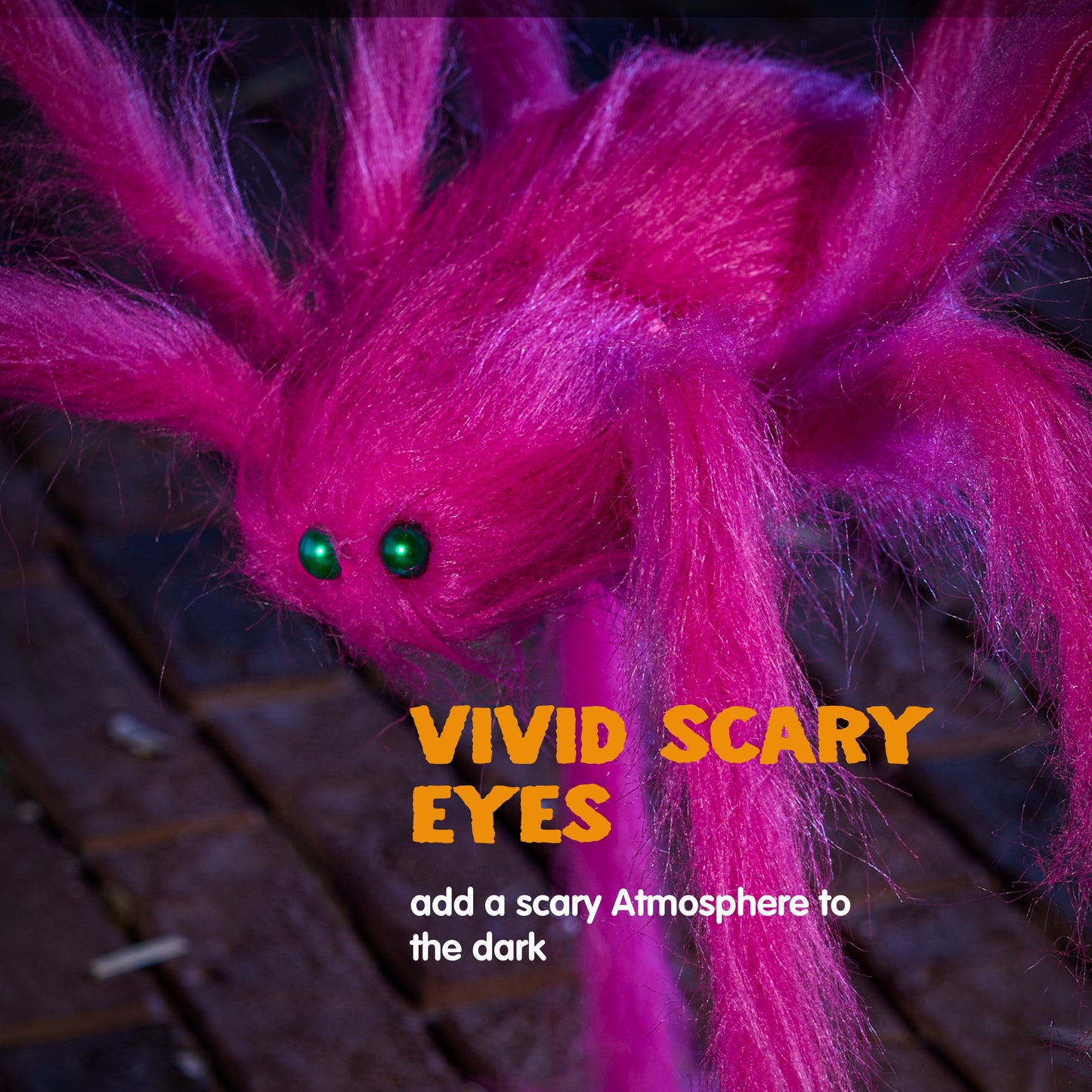 5 Ft Giant Neon Pink Spider Halloween Decorations, Scary Spider Halloween indoor/Outdoor Party Decorations Props Halloween Yard Decorations, 