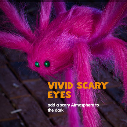 5 Ft Giant Neon Pink Spider Halloween Decorations, Scary Spider Halloween indoor/Outdoor Party Decorations Props Halloween Yard Decorations, 