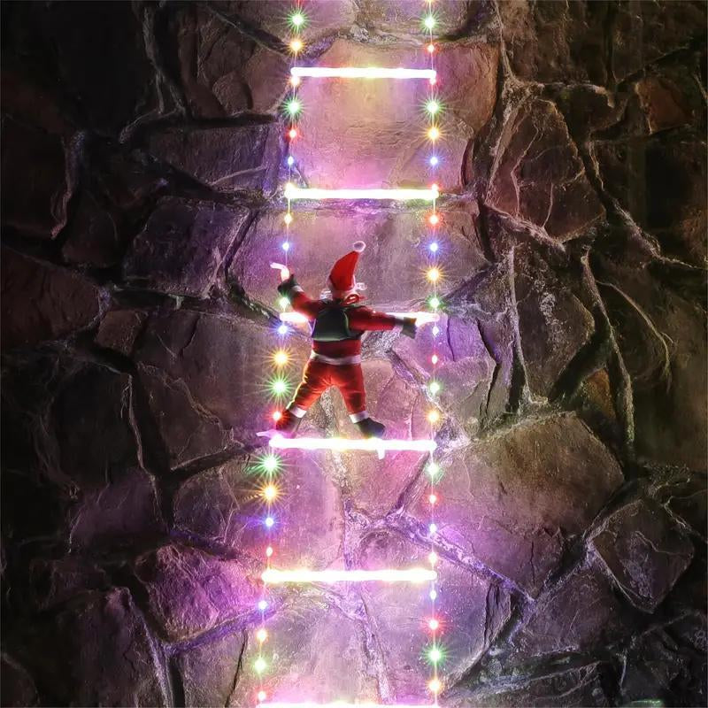 Christmas Santa Climbing Stairs Light, 8 Flashing Modes, Outdoor Indoor Holiday Party Decoration, Festive Christmas Decor, Party Decoration Supplies
