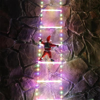 Christmas Santa Climbing Stairs Light, 8 Flashing Modes, Outdoor Indoor Holiday Party Decoration, Festive Christmas Decor, Party Decoration Supplies