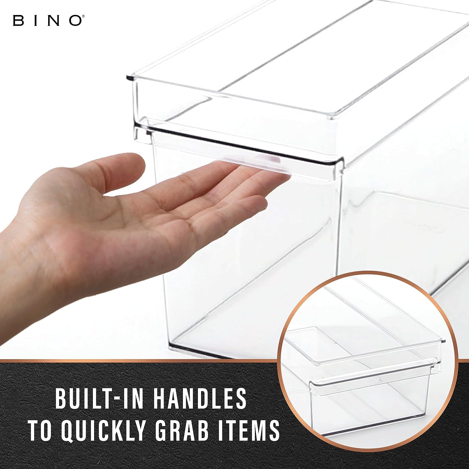 Plastic Storage Bins, Small - Shallow | Multipurpose Organizer Bins | Kitchen Pantry Organizers and Storage | Clear Containers for Organizing Home | Freezer Organizer