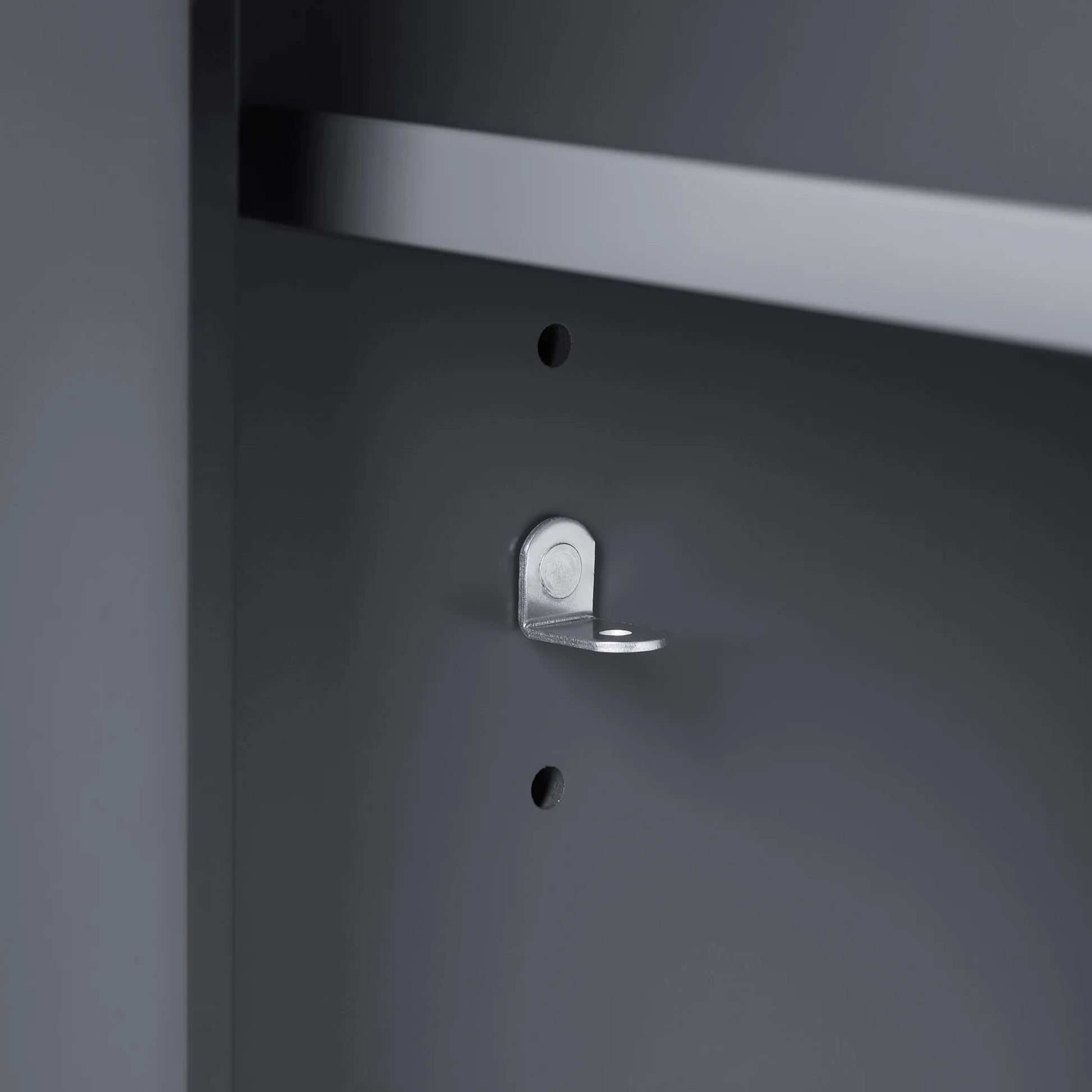 Dark Charcoal Bathroom Vanity with Engineered Marble Countertop and Framed Wall Mirrors 