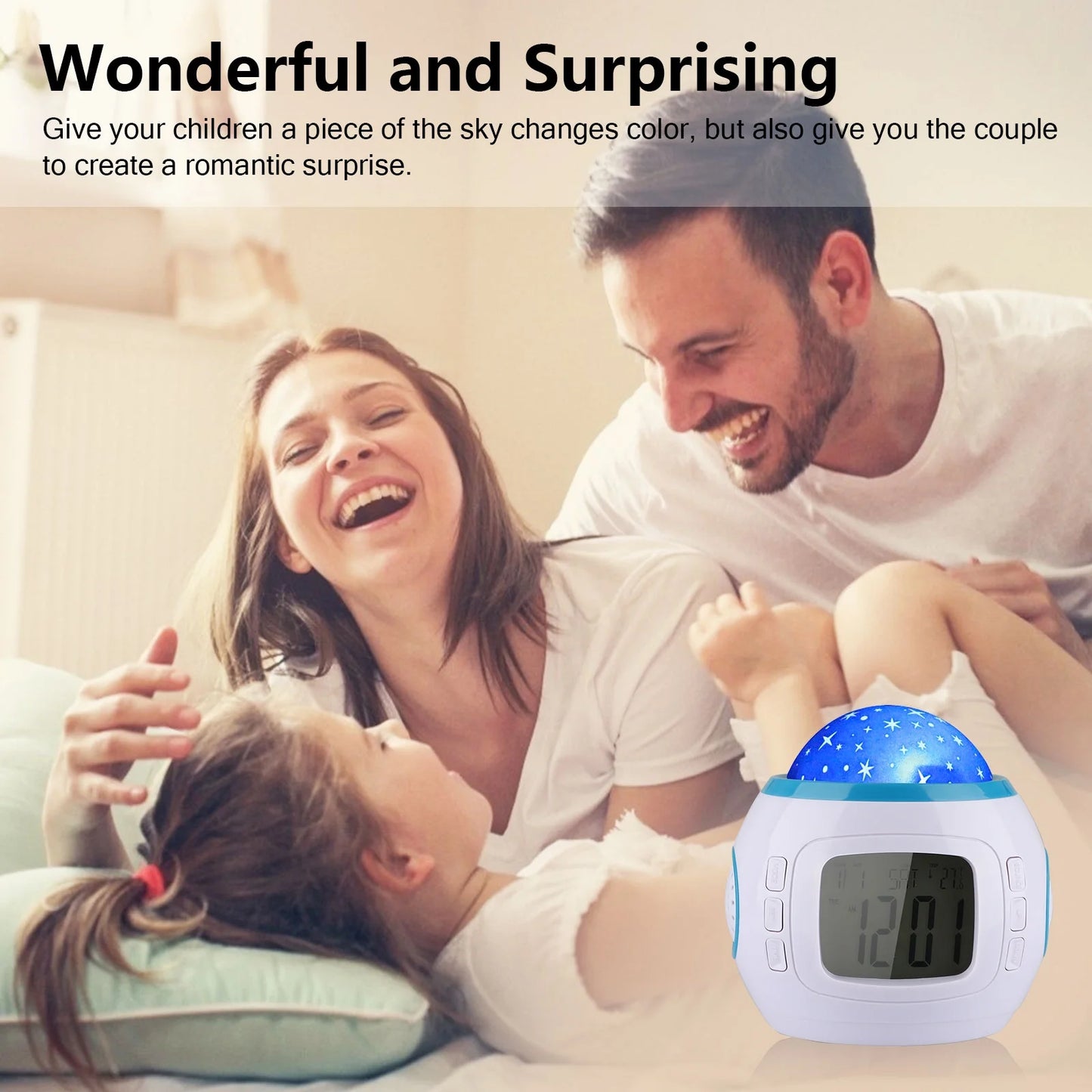 Alarm Clock,  Sleep Clock Starry Sky Night Light Star Projection Clock Music Digital Clock