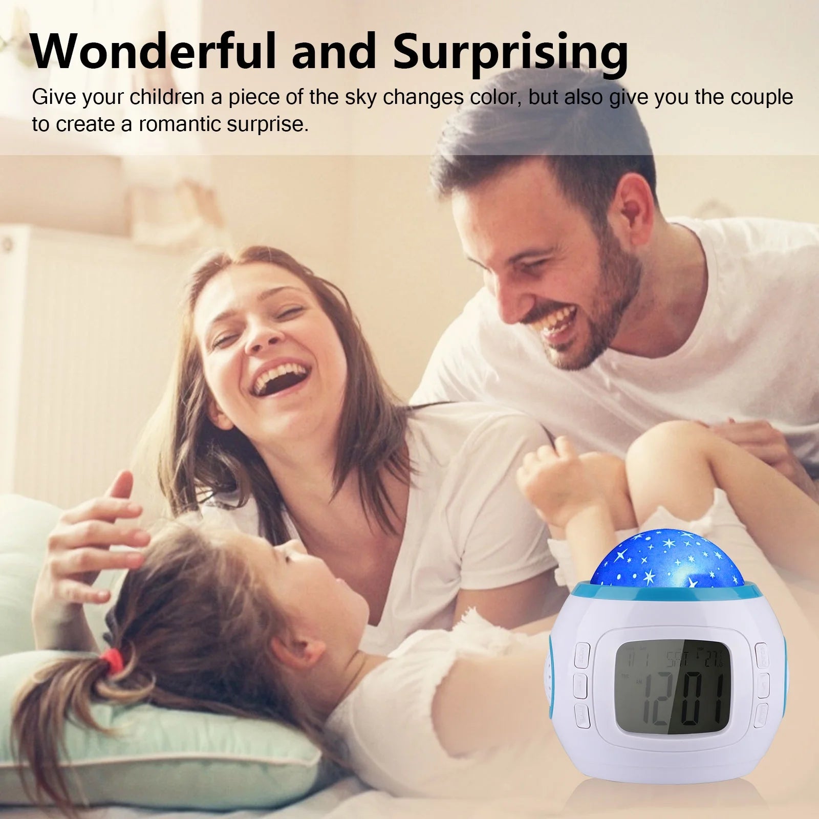 Alarm Clock,  Sleep Clock Starry Sky Night Light Star Projection Clock Music Digital Clock